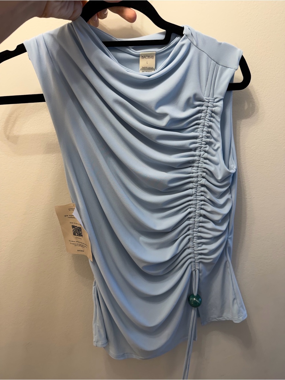 Baobab Collection Pale Blue Ruched Top (Also Available Matching Long Skirt)